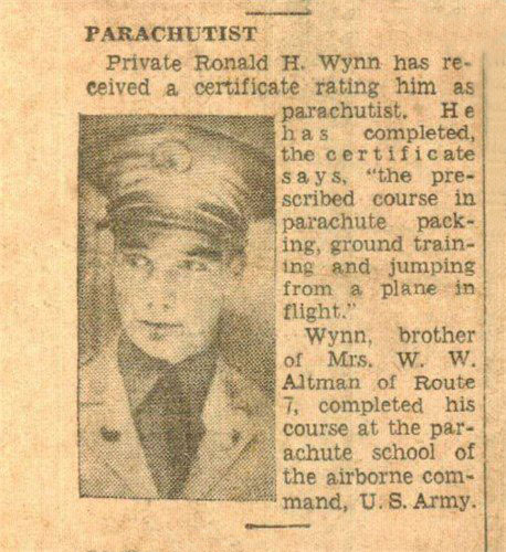Newspaper article Ron Wynn